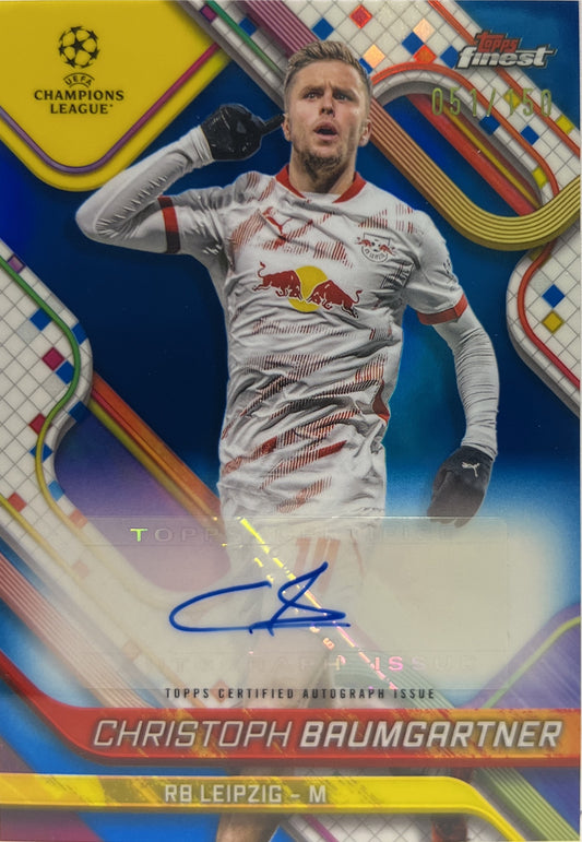 Christoph Baumgartner 51/150 Autograph Blue Topps Finest UCC 2024/25
