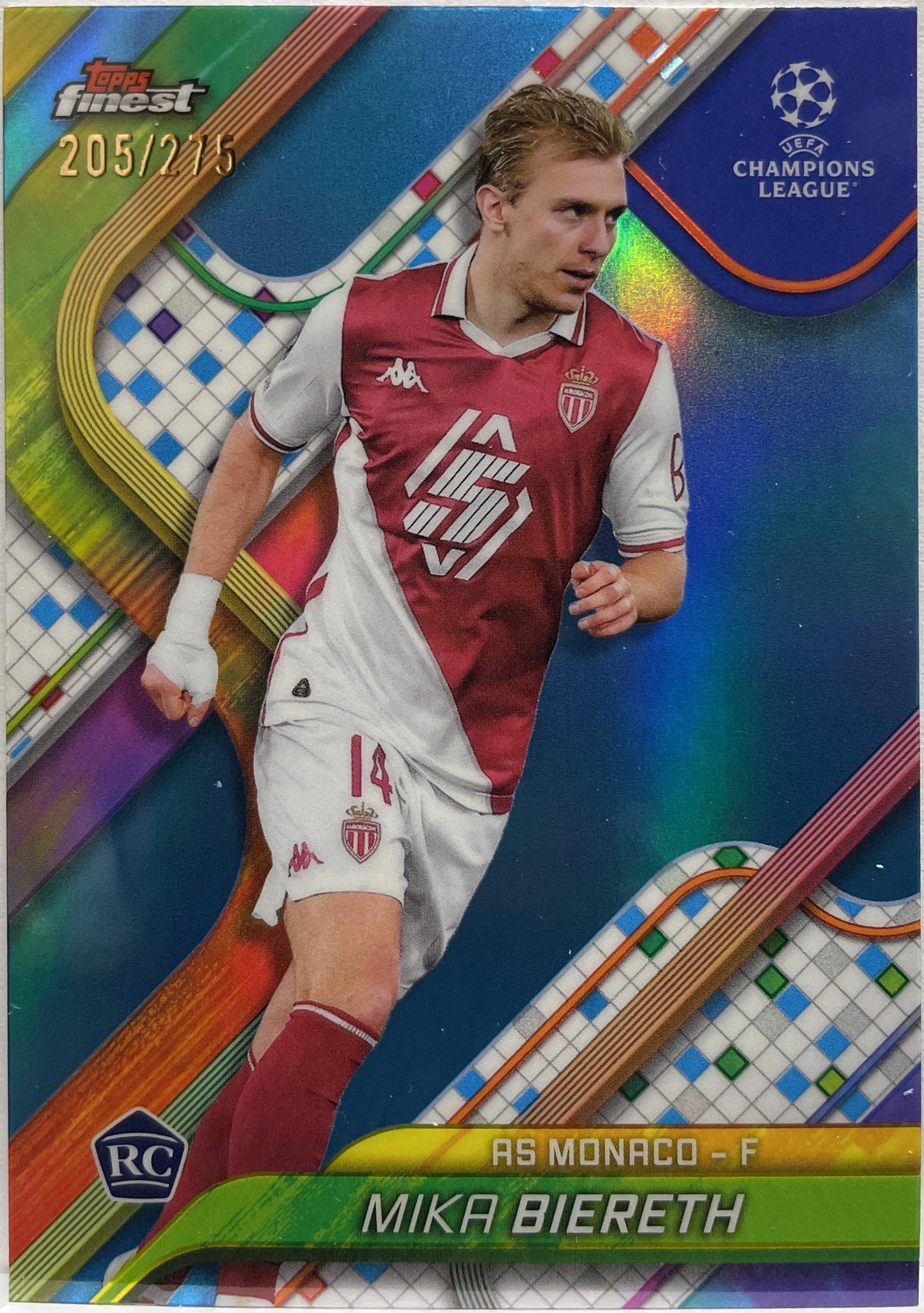 Mika Biereth 205/275 Rookie Sky Blue Topps Finest UCC 2024/25