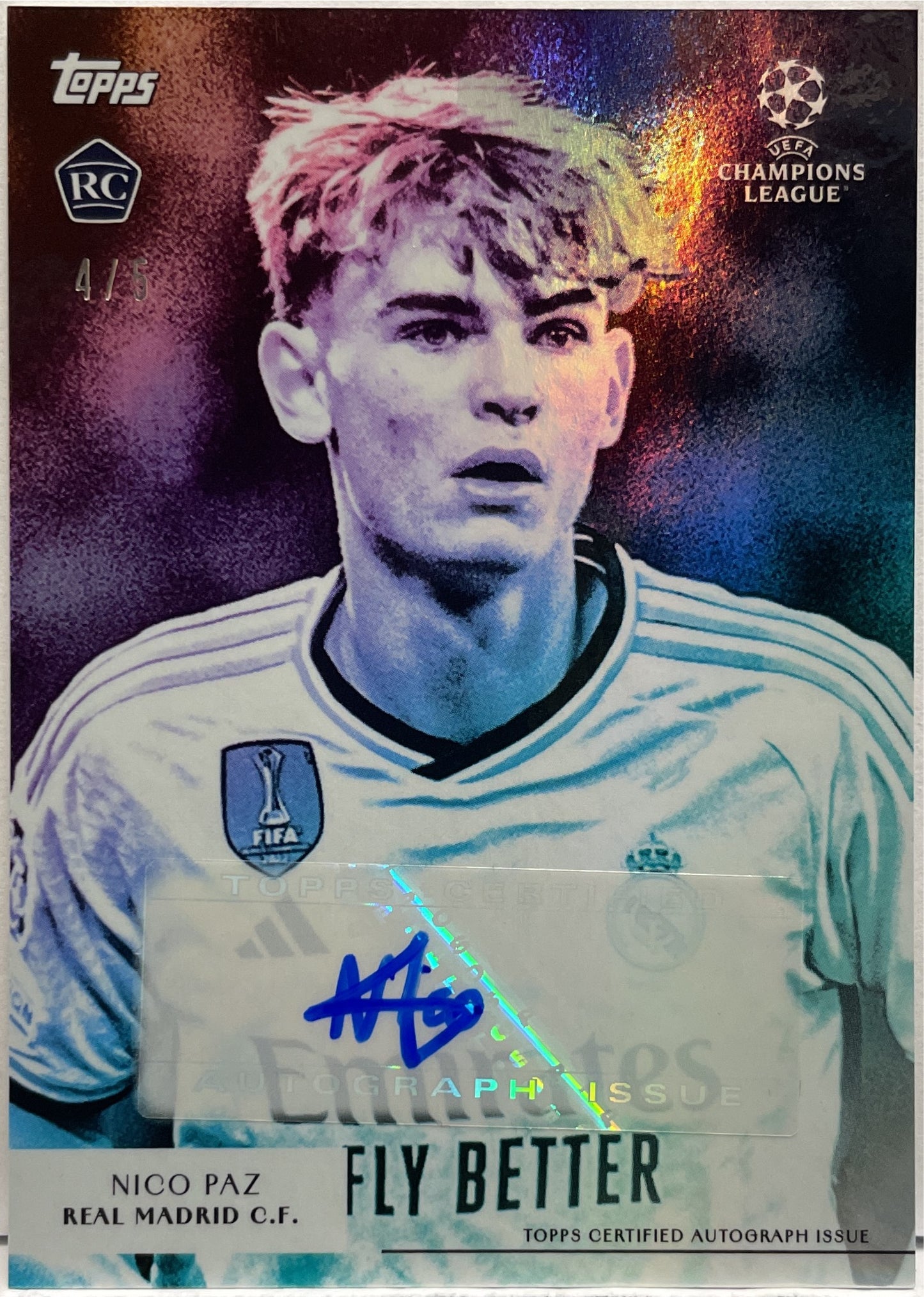 Nico Paz 4/5 Rookie Autograph Portrait Topps Simplicidad 2023/24