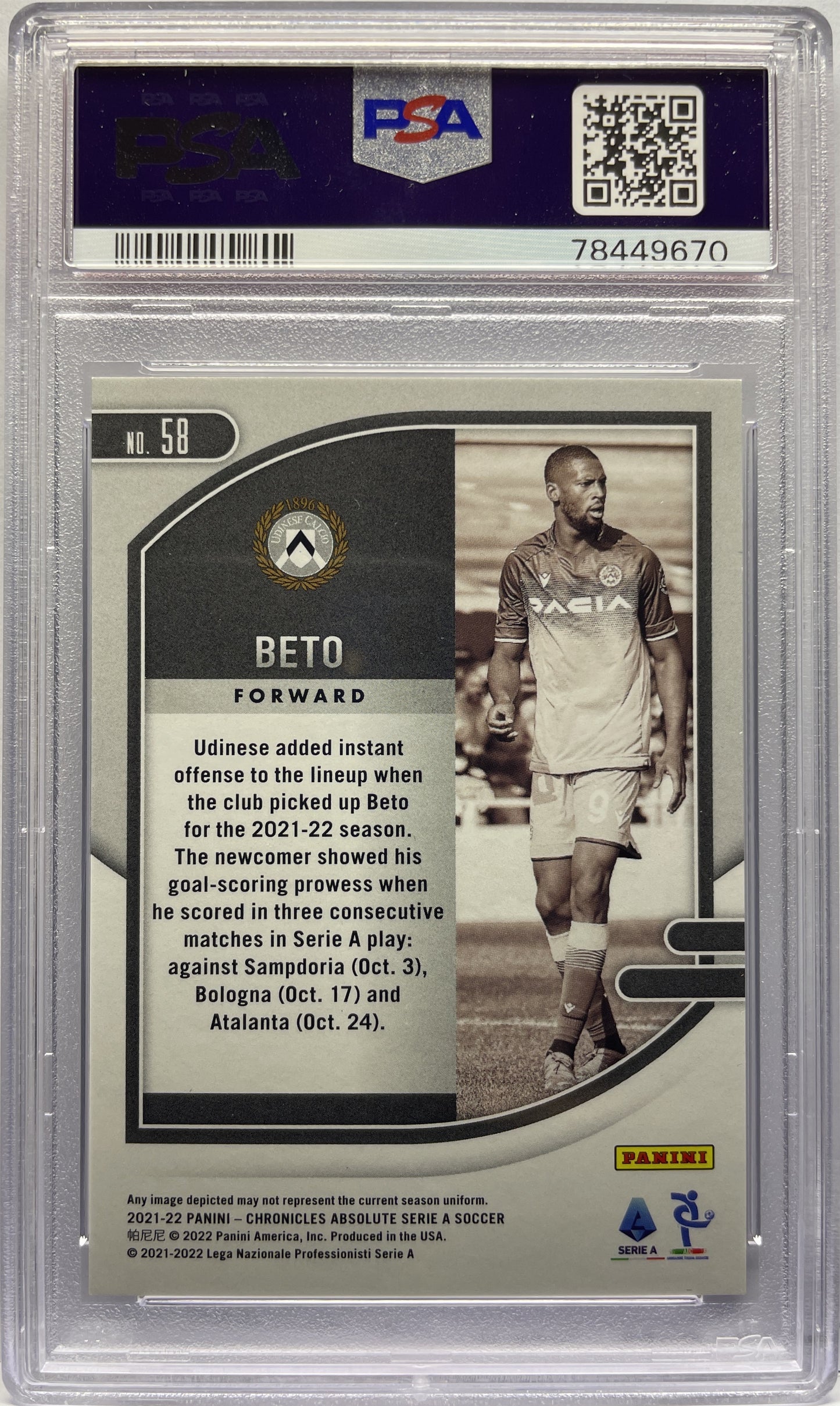 PSA 10 - Beto 23/23 Absolute Cracked Ice - Chronicles 2021/22