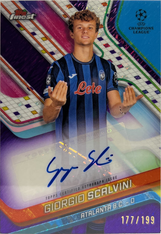 Giorgio Scalvini 177/199 Autograph Purple Shimmer Topps Finest UCC 2024/25