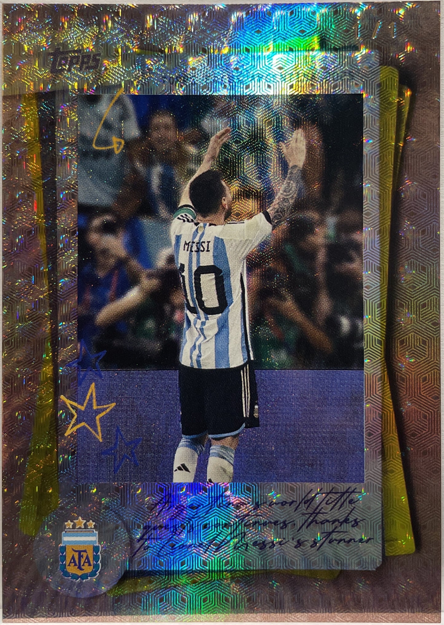 Lionel Messi 1/1 FoilFractor One Of One Topps Focus Argentina 2025