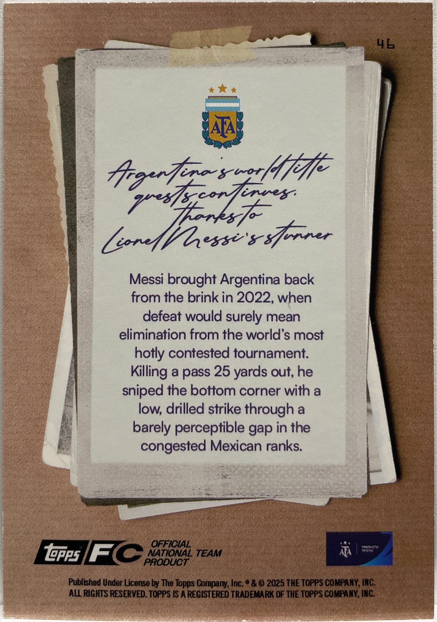 Lionel Messi 1/1 FoilFractor One Of One Topps Focus Argentina 2025