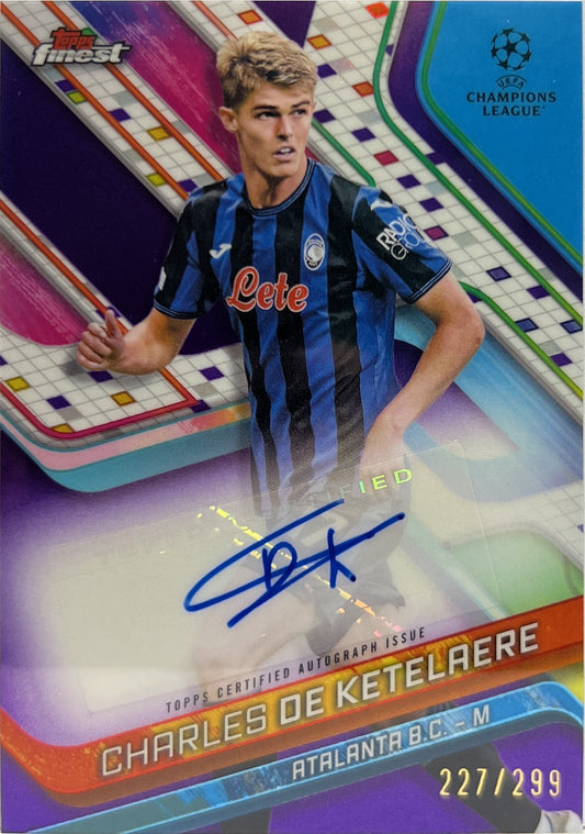 Charles De Ketelaere 227/299 Autograph Purple Topps Finest UCC 2024/25
