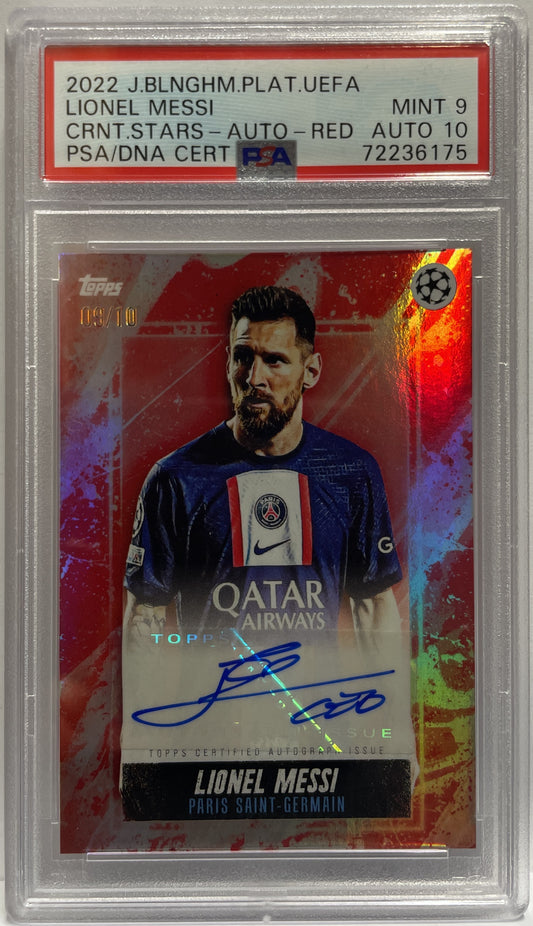 Lionel Messi 9/10 Autograph Current Stars Red Topps Jude Bellingham Platinum Curated Set 2022 PSA 9 Auto 10