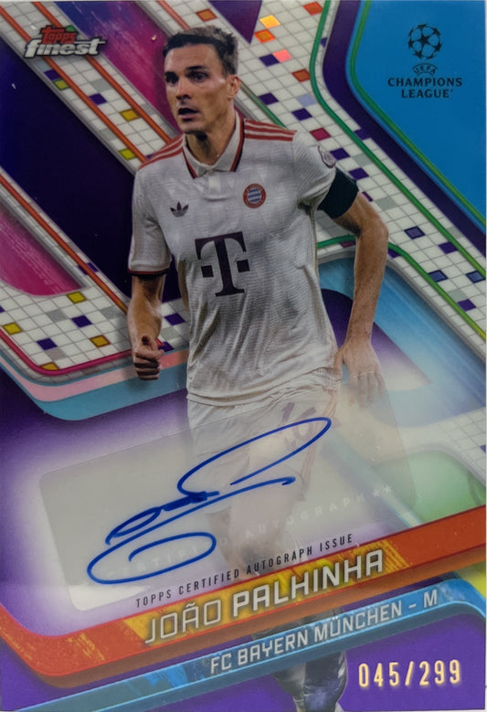 Joao Palhinha 45/299 Autograph Purple Topps Finest UCC 2024/25