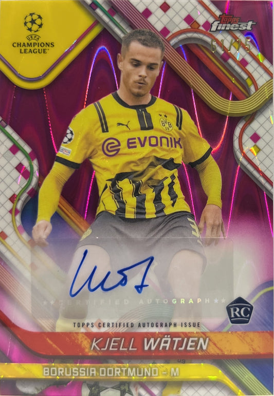Kjell Watjen 61/75 Rookie Autograph Magenta Wave Topps Finest UCC 2024/25