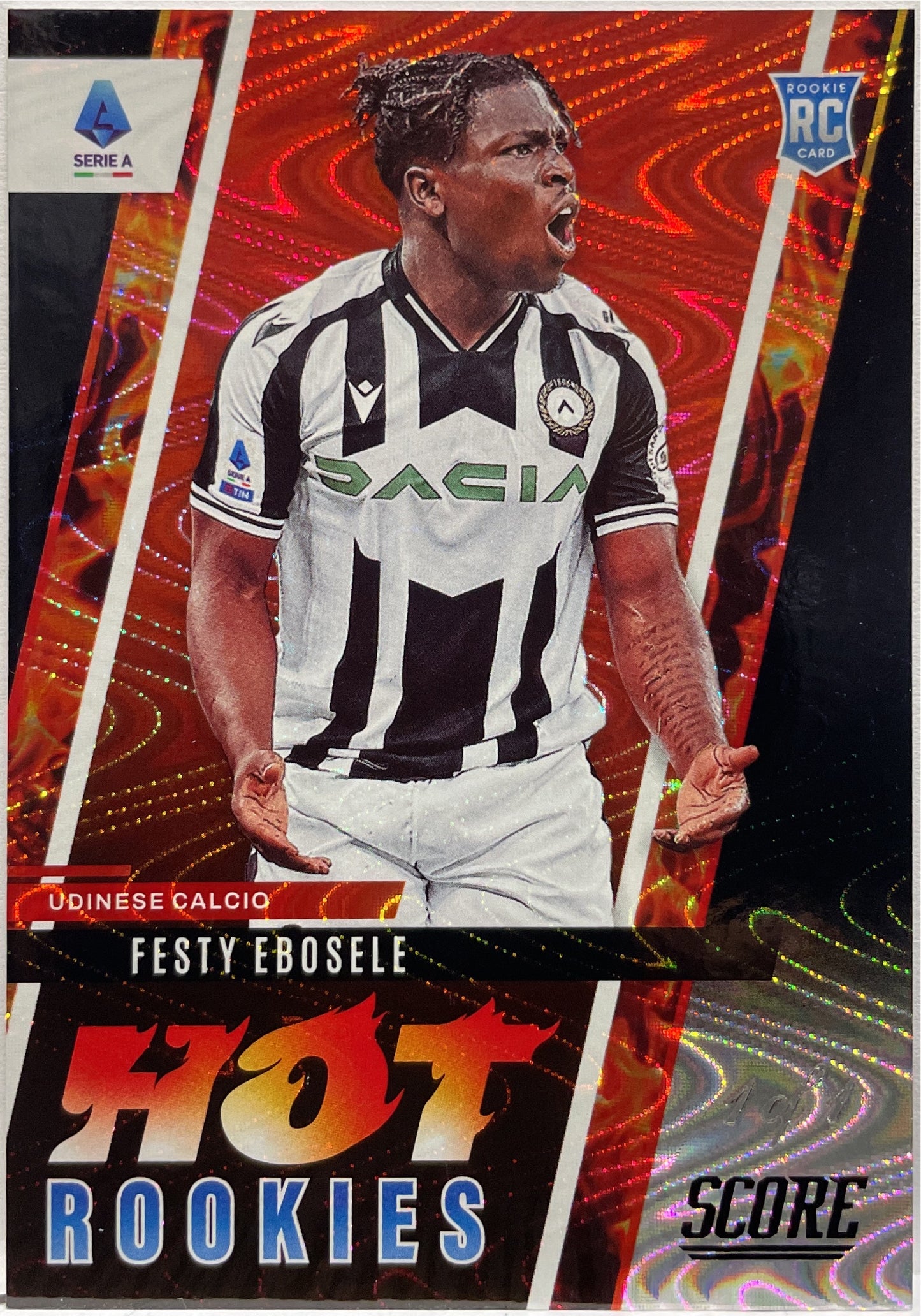 Festy Ebosele 1/1 Hot Rookies Black Swirl One Of One Score Serie A 2022/23