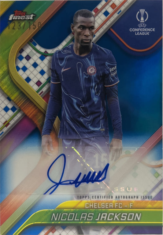 Nicolas Jackson 123/150 Autograph Blue Topps Finest UCC 2024/25