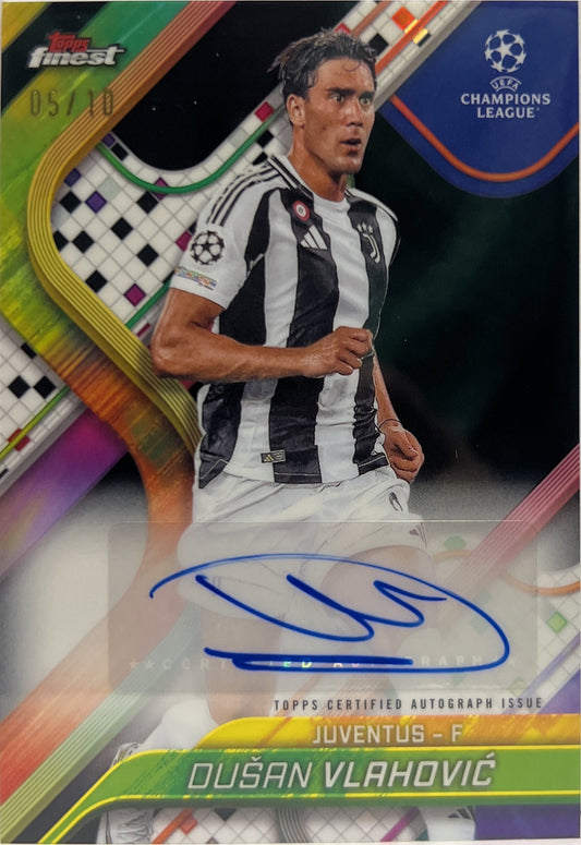 Dusan Vlahovic 5/10 Autograph Black Topps Finest UCC 2024/25