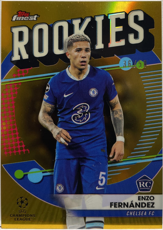Enzo Fernandez 36/50 Rookies Gold Topps Finest UCC 2022/23