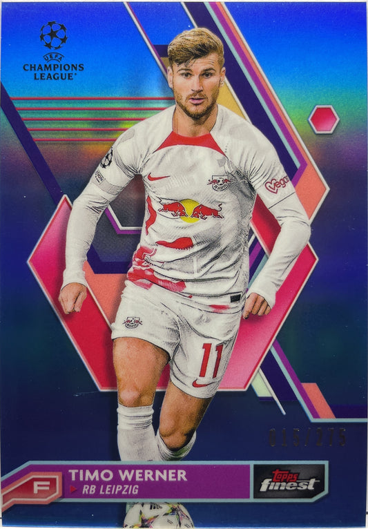 Timo Werner 15/275 Sky Blue Topps Finest UCC 2022/23