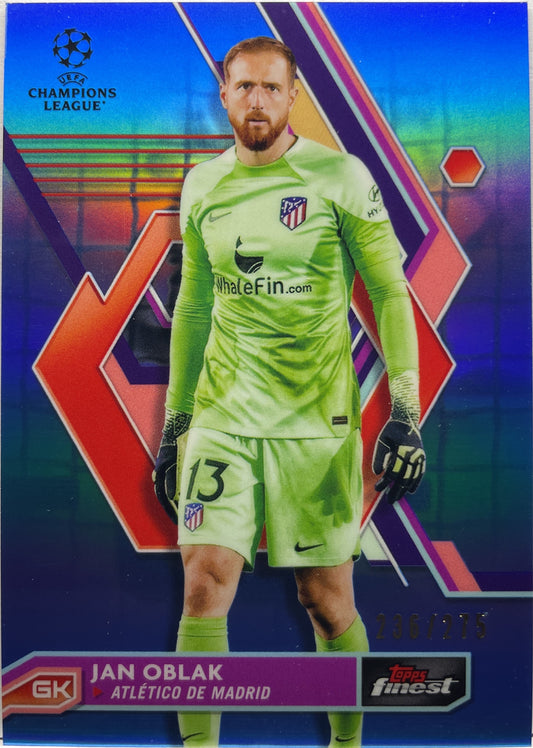 Jan Oblak 236/275 Sky Blue Topps Finest UCC 2022/23