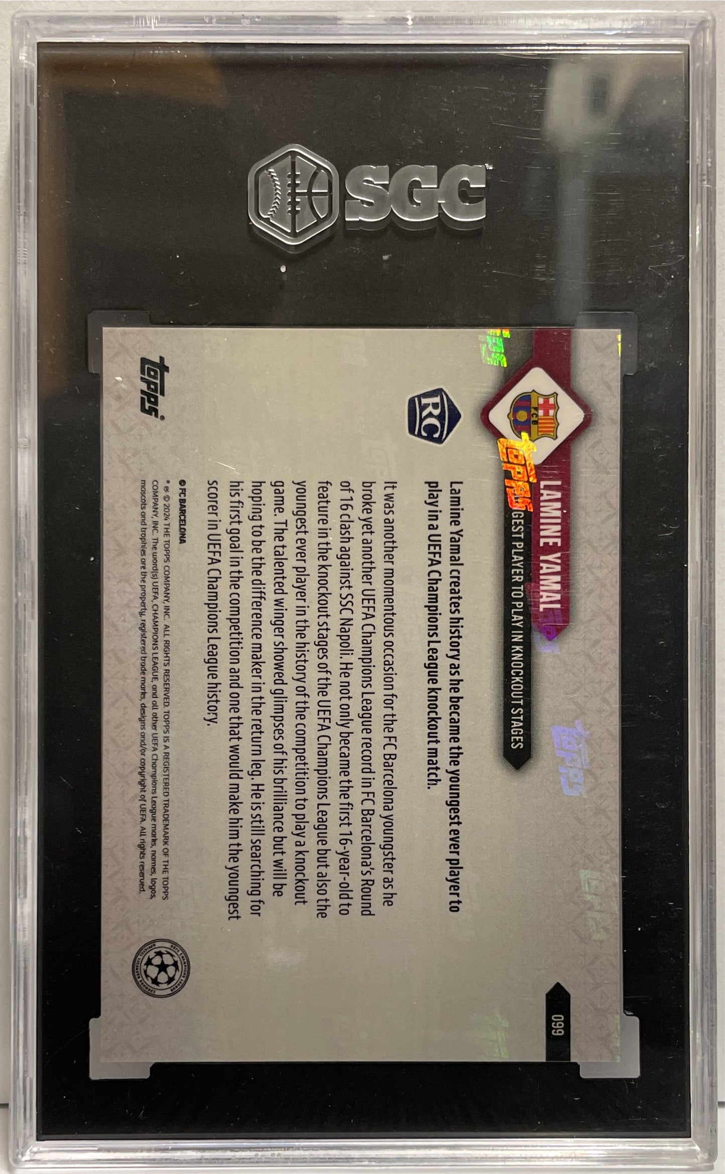 Lamine Yamal 28/99 Rookie Purple Topps Now 2023/24 SGC 10