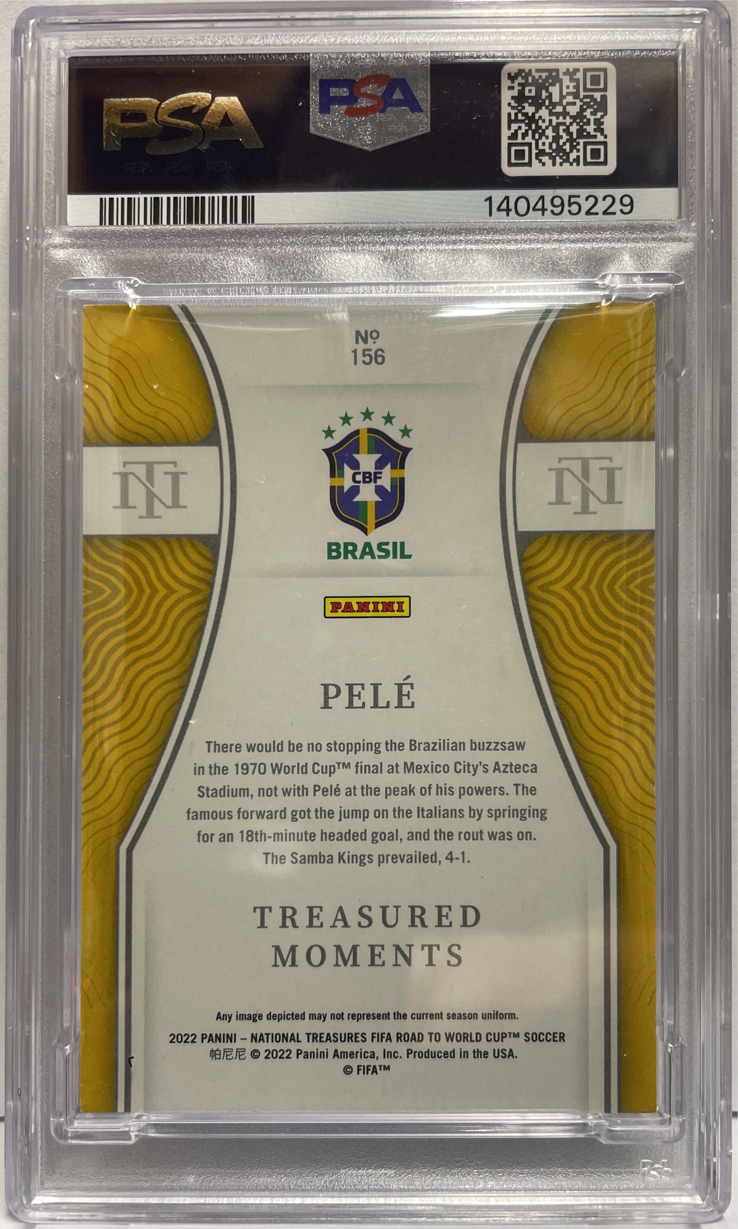 Pele 1/1 Platinum Panini National Treasures Road To Qatar 2022 PSA 8