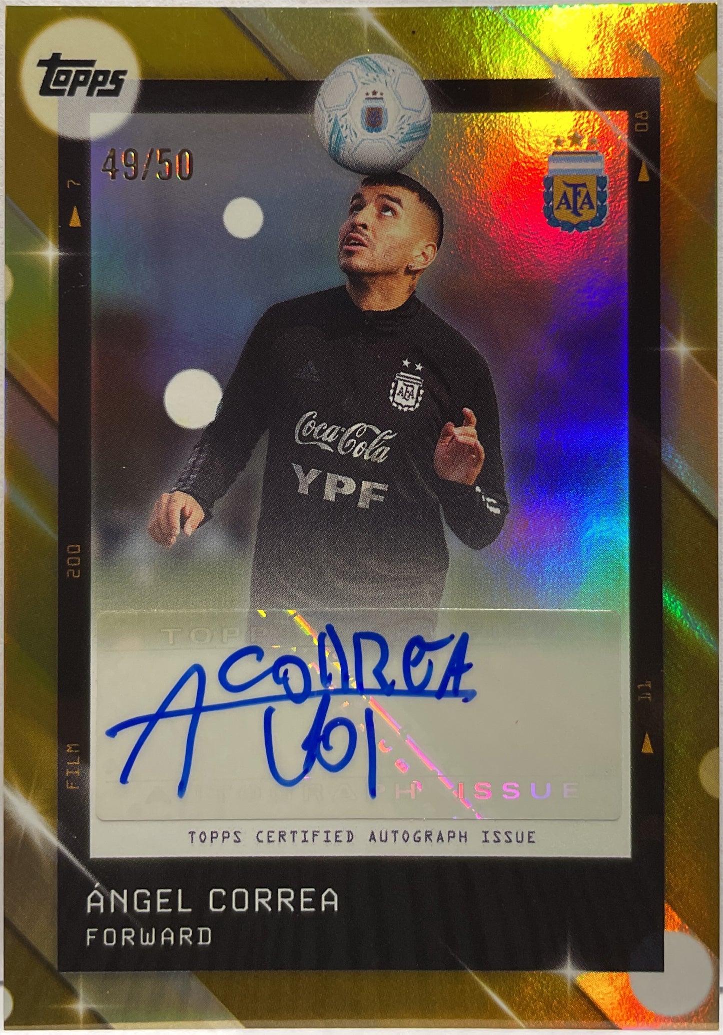 Angel Correa 49/50 Autograph Gold Topps Focus Argentina 2025