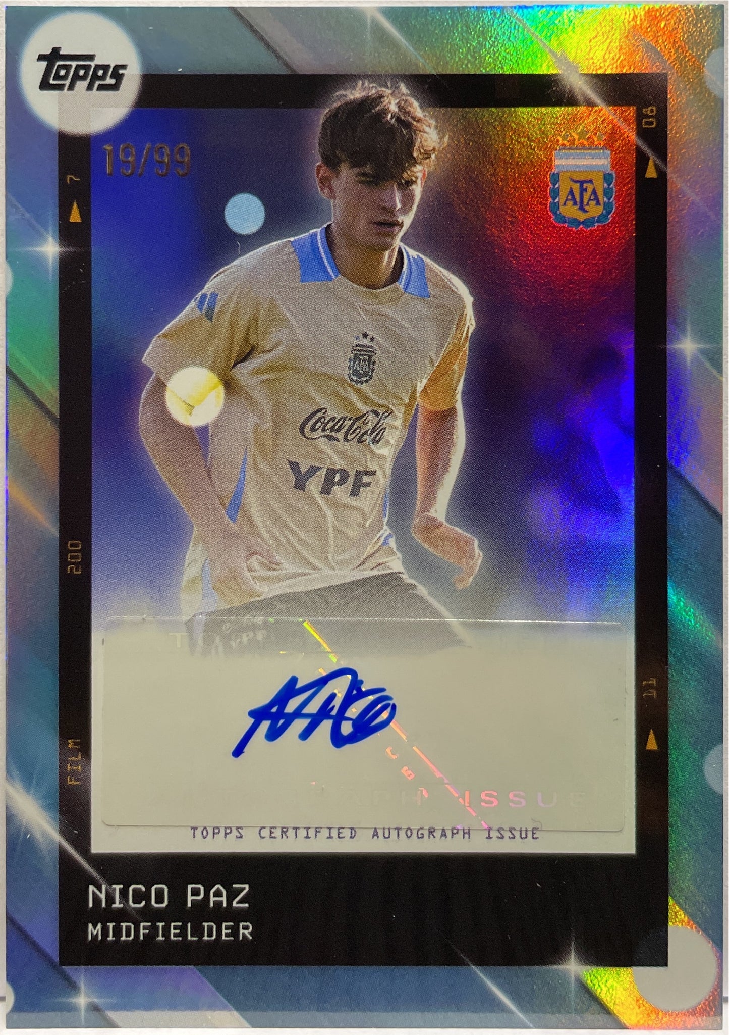Nico Paz 19/99 Autograph Blue Topps Focus Argentina 2025