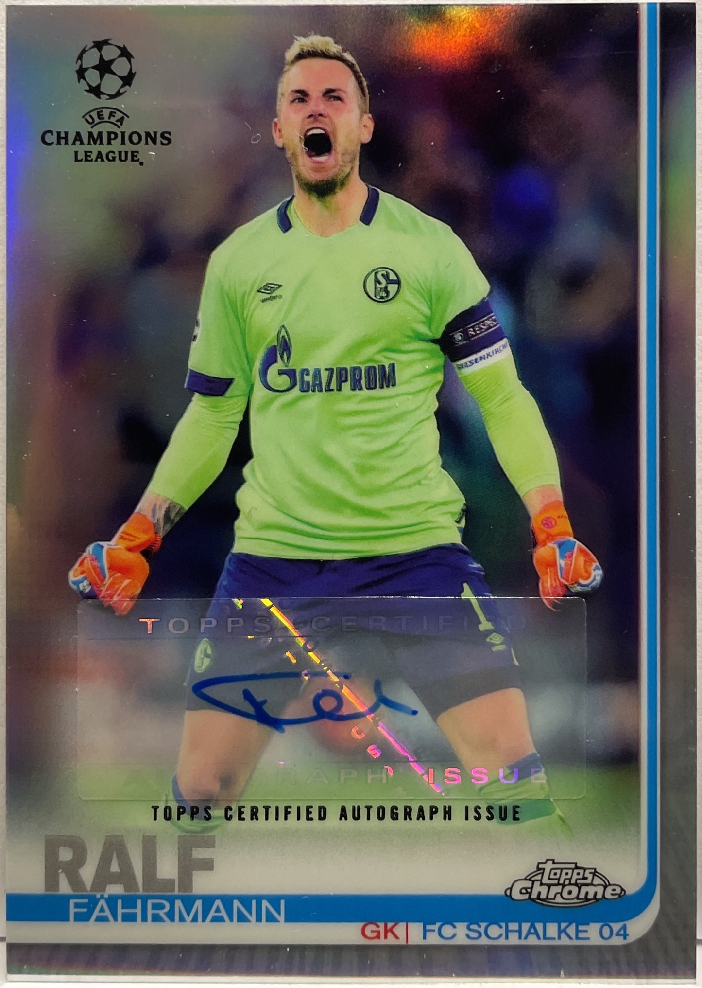 Ralf Fahrmann Autograph Topps Chrome UCL 2018/19