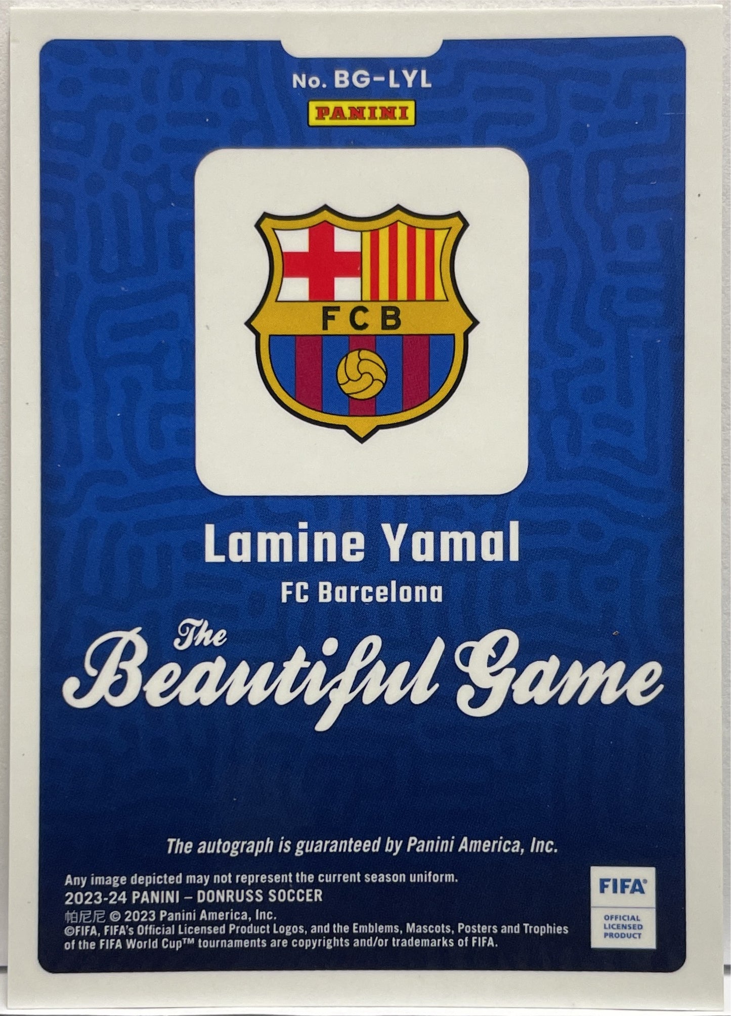 Lamine Yamal Rookie Autograph The Beautiful Name Panini Donruss Fifa 2023/24