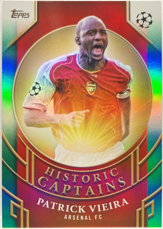 Patrick Vieira 4/99 Historic Captains Green Topps UCC 2024/25
