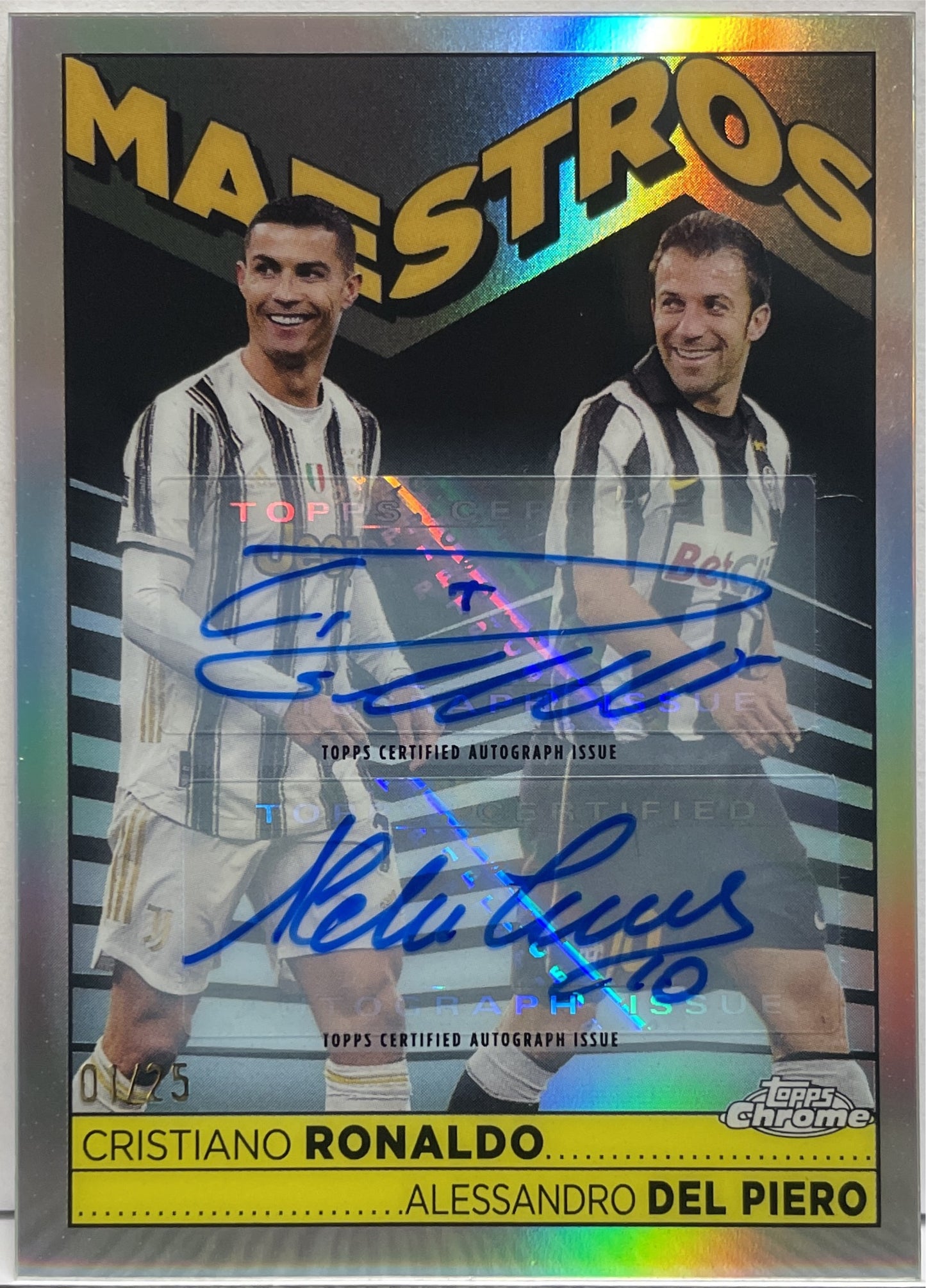 Cristiano Ronaldo Alessandro Del Piero Dual Autograph Topps Chrome Juventus 2022/23