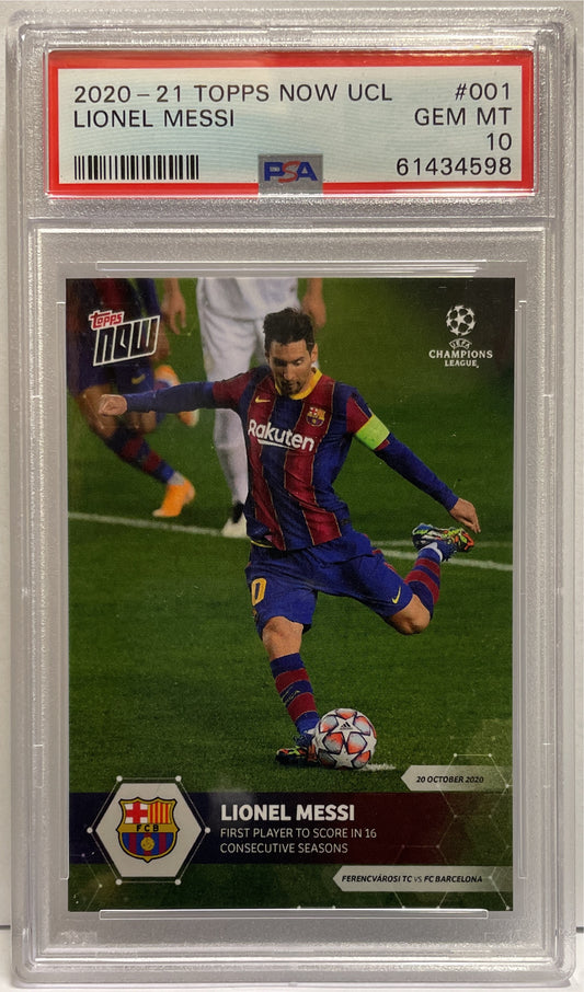 Lionel Messi Topps Now 2020/21 PSA 10
