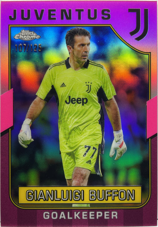 Gianluigi Buffon 107/125 Pink Topps Chrome Juventus 2022/23