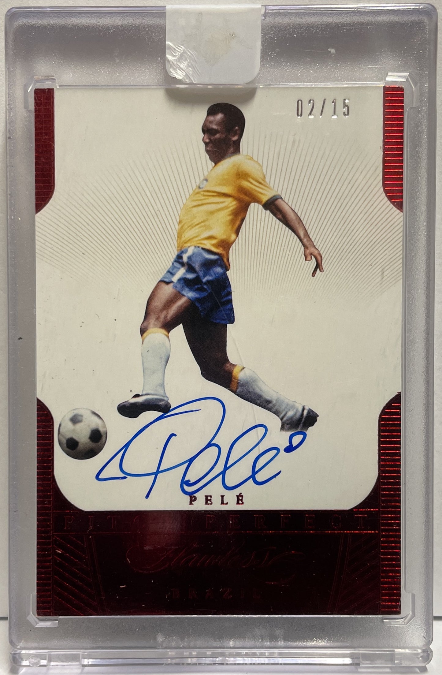 Pele 2/15 Autograph On Card Red Panini Flawless 2015/16