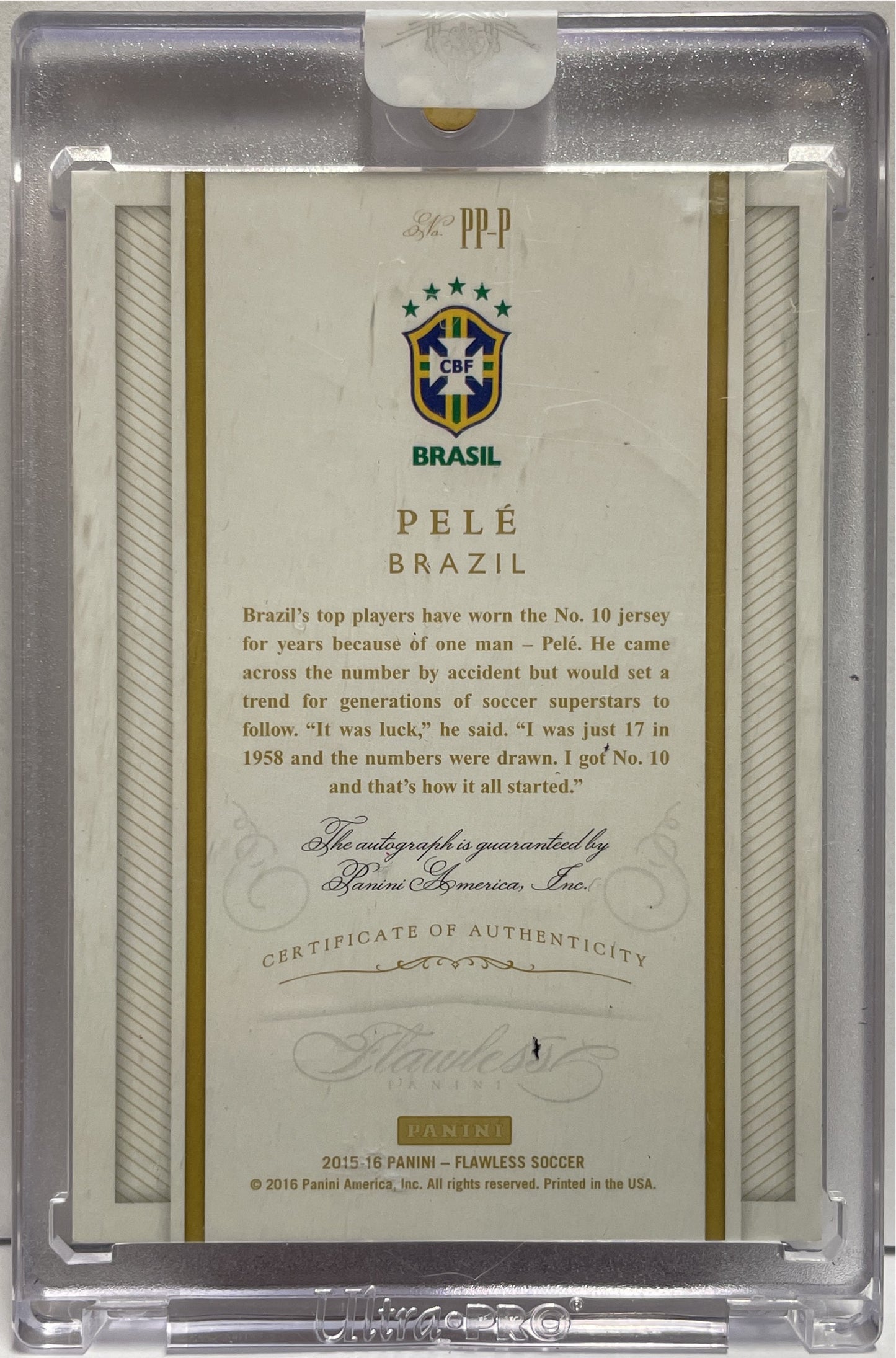 Pele 2/15 Autograph On Card Red Panini Flawless 2015/16