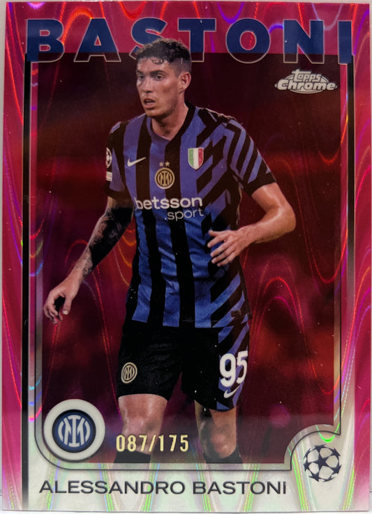 Alessandro Bastoni 87/175 Pink RayWave Topps Chrome UCC 2024/25