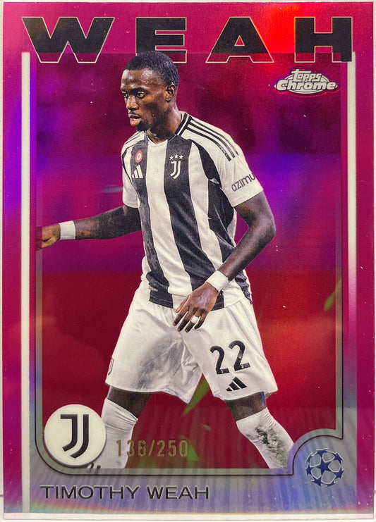 Timothy Weah 136/250 Pink Topps Chrome UCC 2024/25