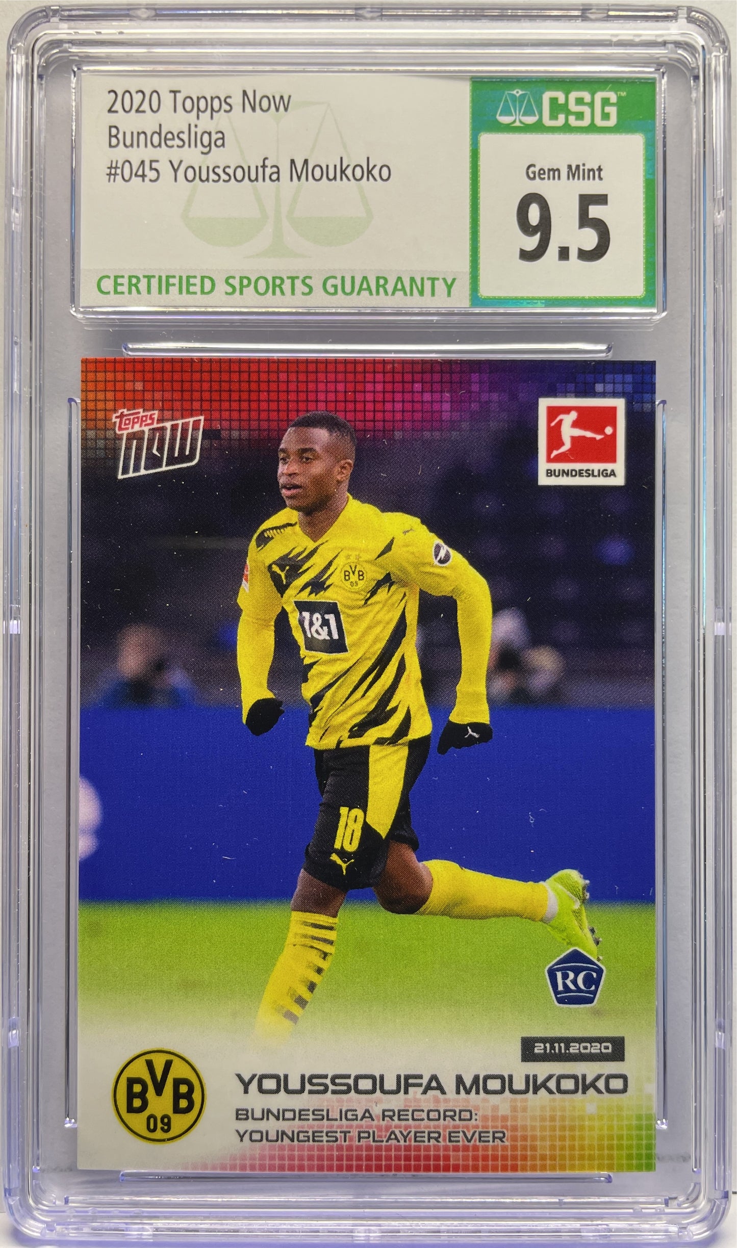 CSG 9.5 - Youssoufa Moukoko Rookie - Topps Now #45 2020