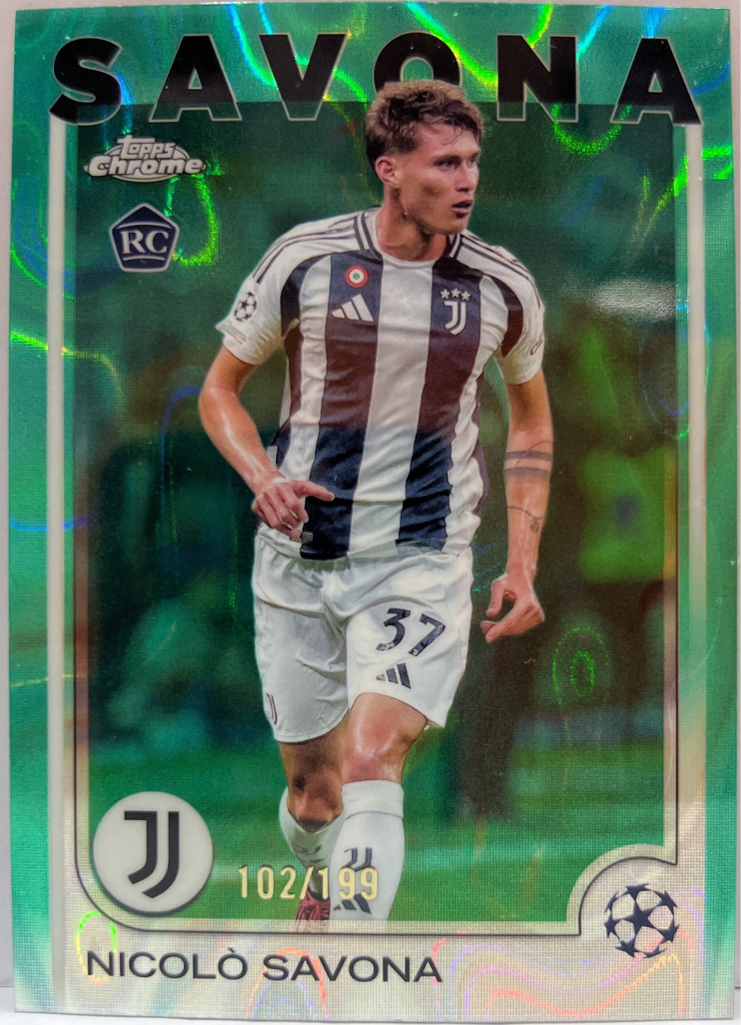 Nicolo Savona 104/199 Rookie Aqua Lava Topps Chrome UCC 2024/25