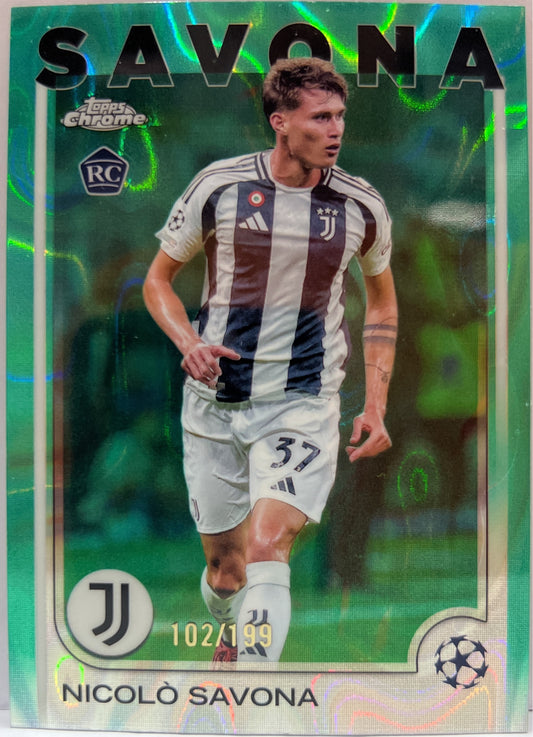 Nicolo Savona 104/199 Rookie Aqua Lava Topps Chrome UCC 2024/25