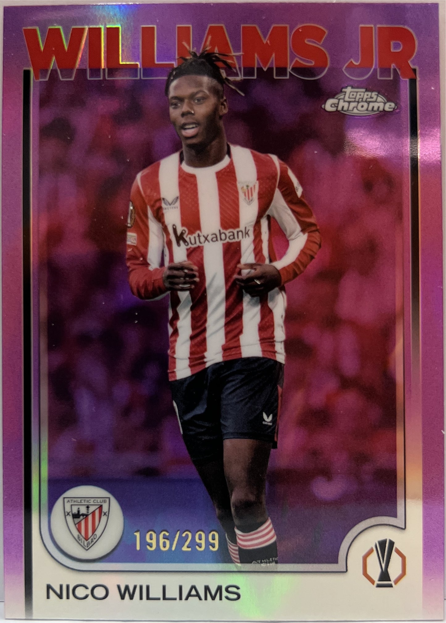 Nico Williams 196/299 Violet Topps Chrome UCC 2024/25
