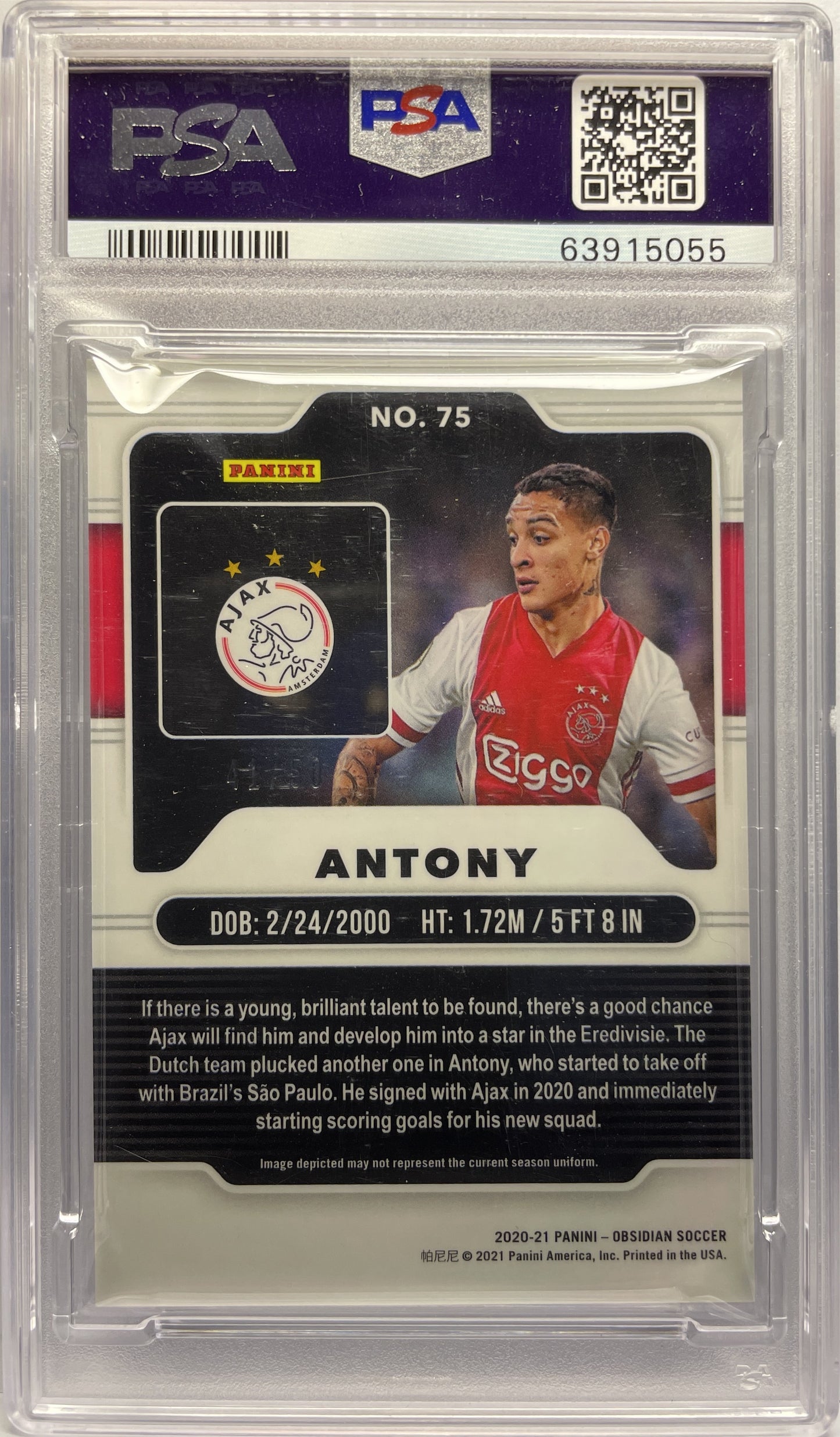 PSA 10 - Antony 41/50 Rookie - Panini Obsidian 2020/21