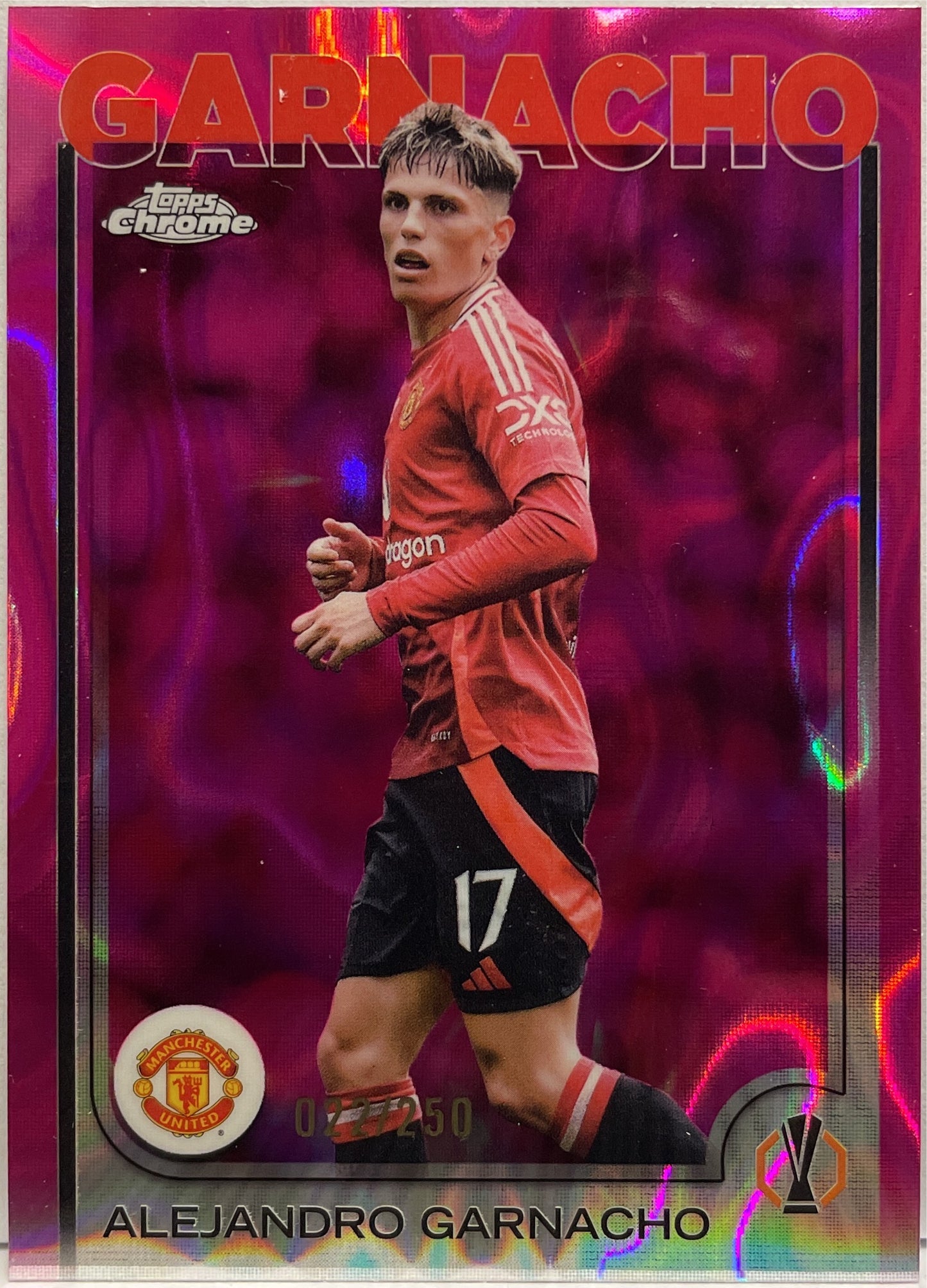 Alejandro Garnacho 22/250 Pink Lava Topps Chrome UCC 2024/25