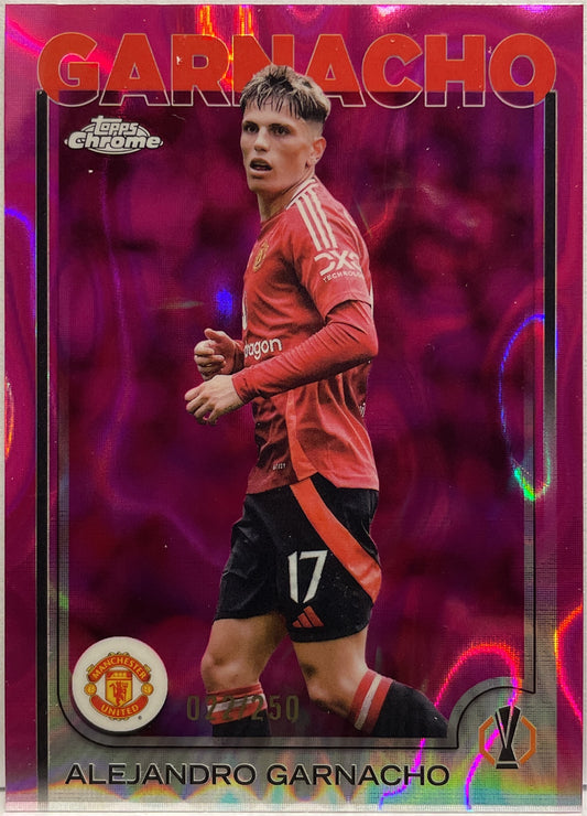 Alejandro Garnacho 22/250 Pink Lava Topps Chrome UCC 2024/25