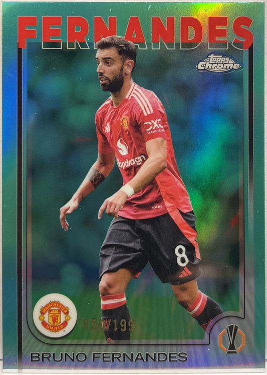 Bruno Fernandes 150/199 Aqua Topps Chrome UCC 2024/25