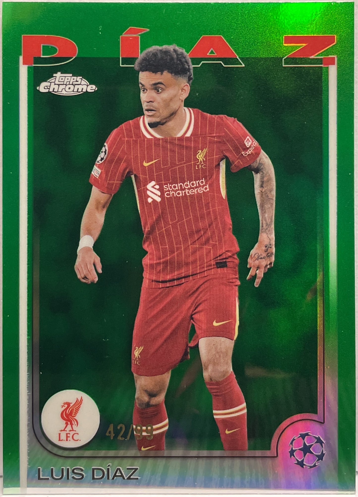 Luis Diaz 42/99 Green Topps Chrome UCC 2024/25