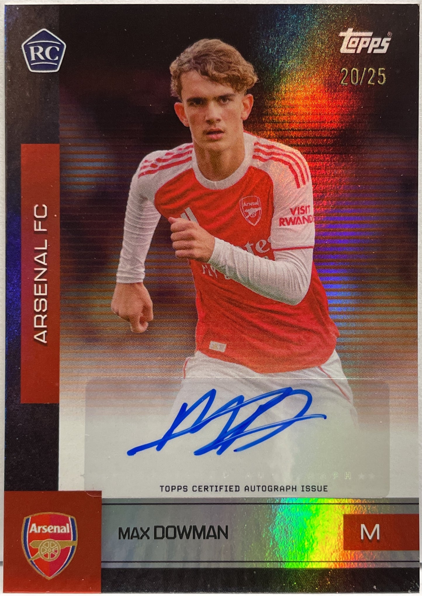Max Dowman 20/25 Rookie Autograph Topps Arsenal Team Set 2025/26