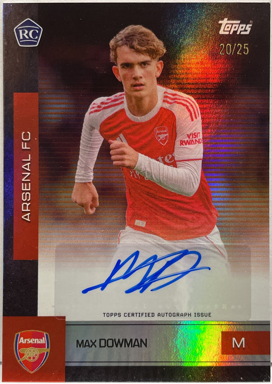 Max Dowman 20/25 Rookie Autograph Topps Arsenal Team Set 2025/26