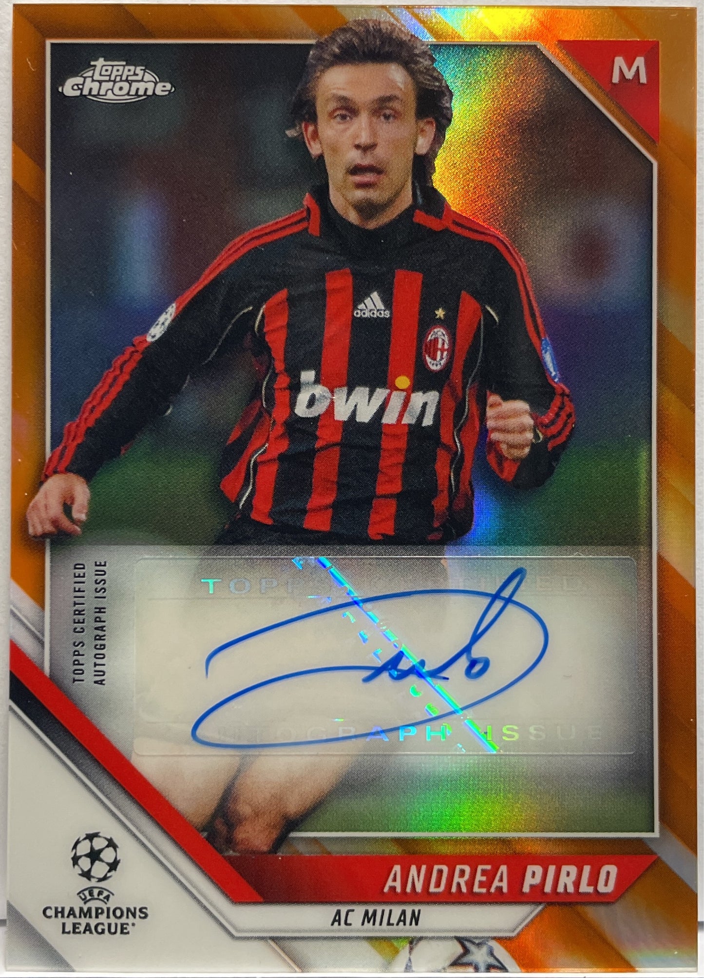 Andrea Pirlo 11/25 Autograph Orange Topps Chrome UCL 2021/22