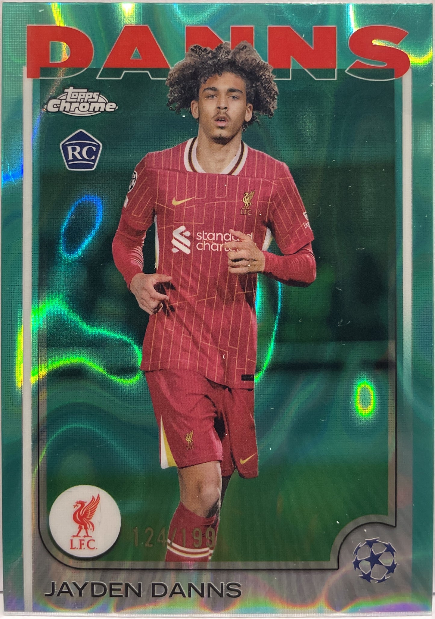Jayden Danns 124/199 Rookie Aqua Lava Topps Chrome UCC 2024/25