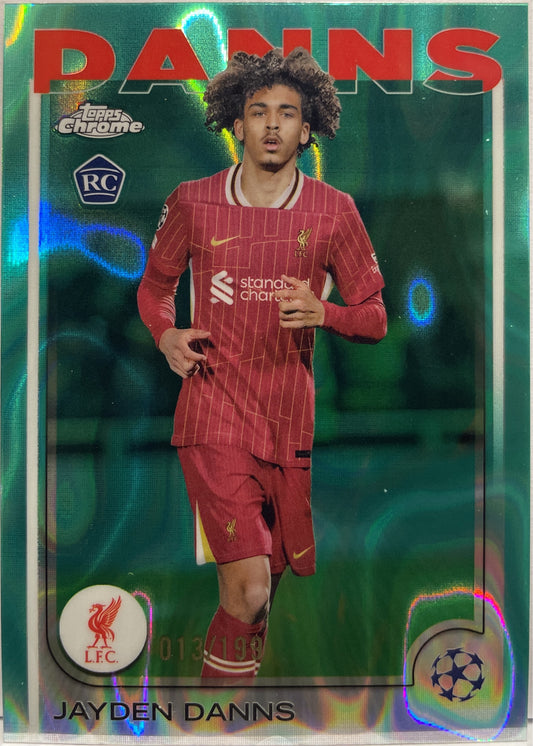 Jayden Danns 13/199 Rookie Aqua Lava Topps Chrome UCC 2024/25