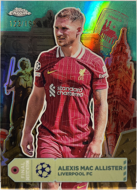 Alexis Mac Allister 123/199 Final Destination Aqua Topps Chrome UCC 2024/25