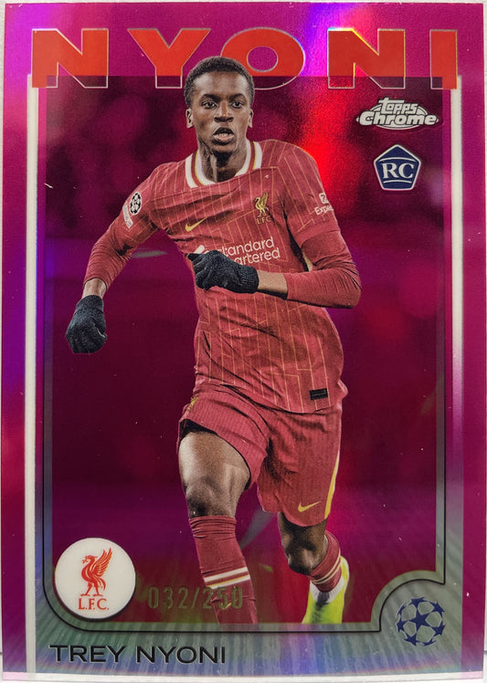 Trey Nyoni 32/250 Rookie Pink Topps Chrome UCC 2024/25