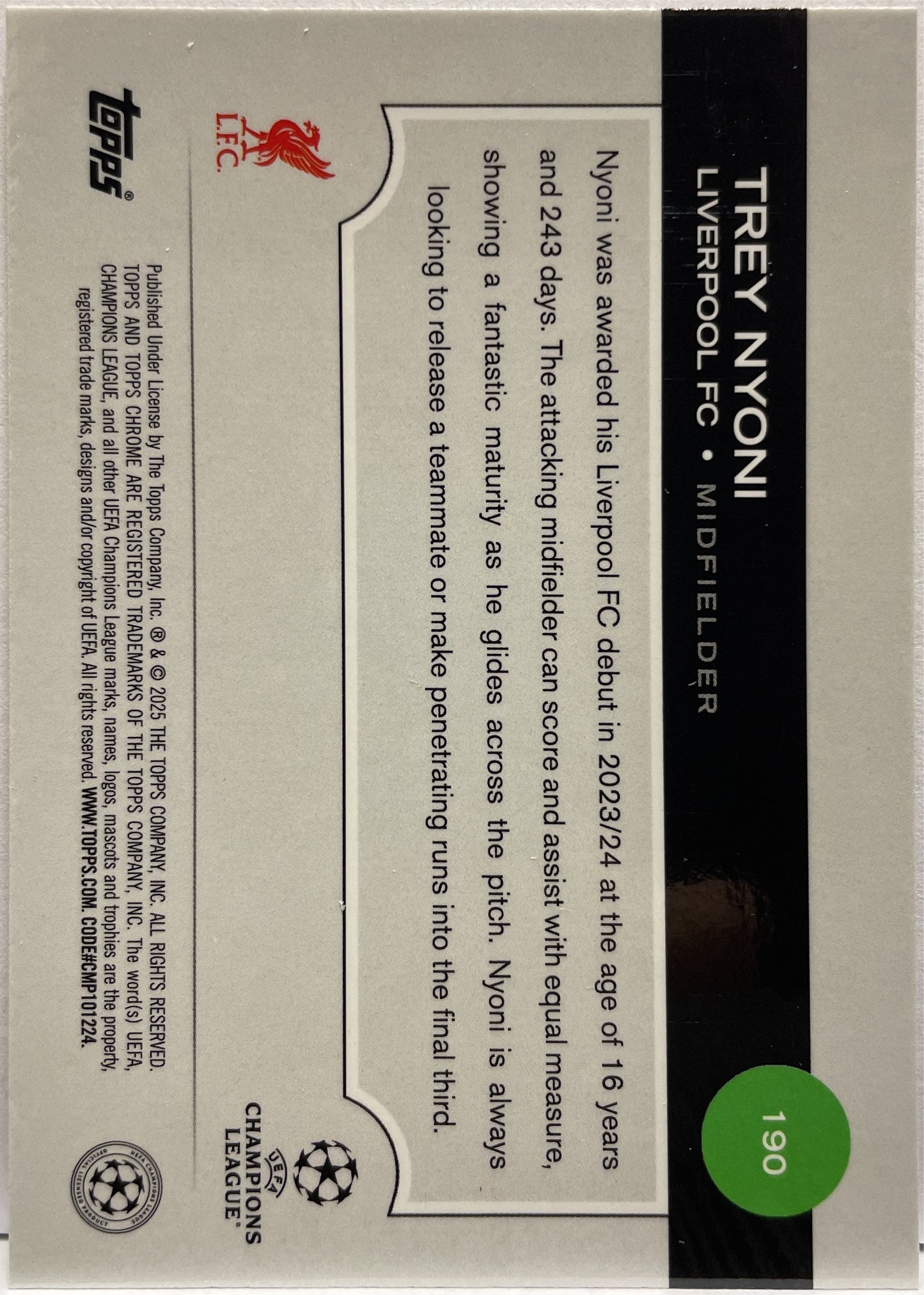 Trey Nyoni 32/250 Rookie Pink Topps Chrome UCC 2024/25