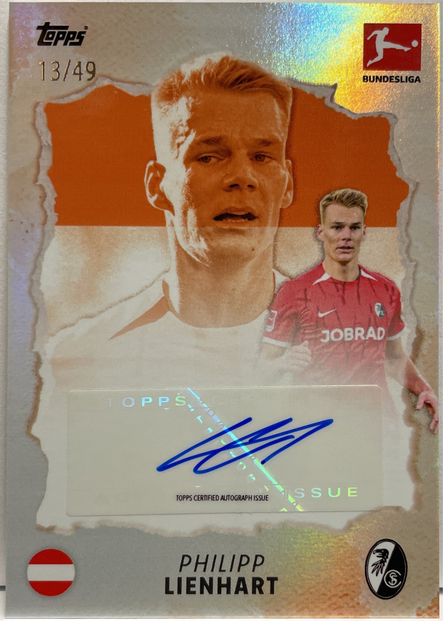 Philipp Lienhart 13/49 Autograph Topps International Stars Bundesliga 2025/26