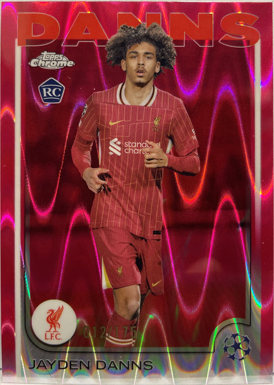 Jayden Danns 12/175 Rookie Pink RayWave Topps Chrome UCC 2024/25